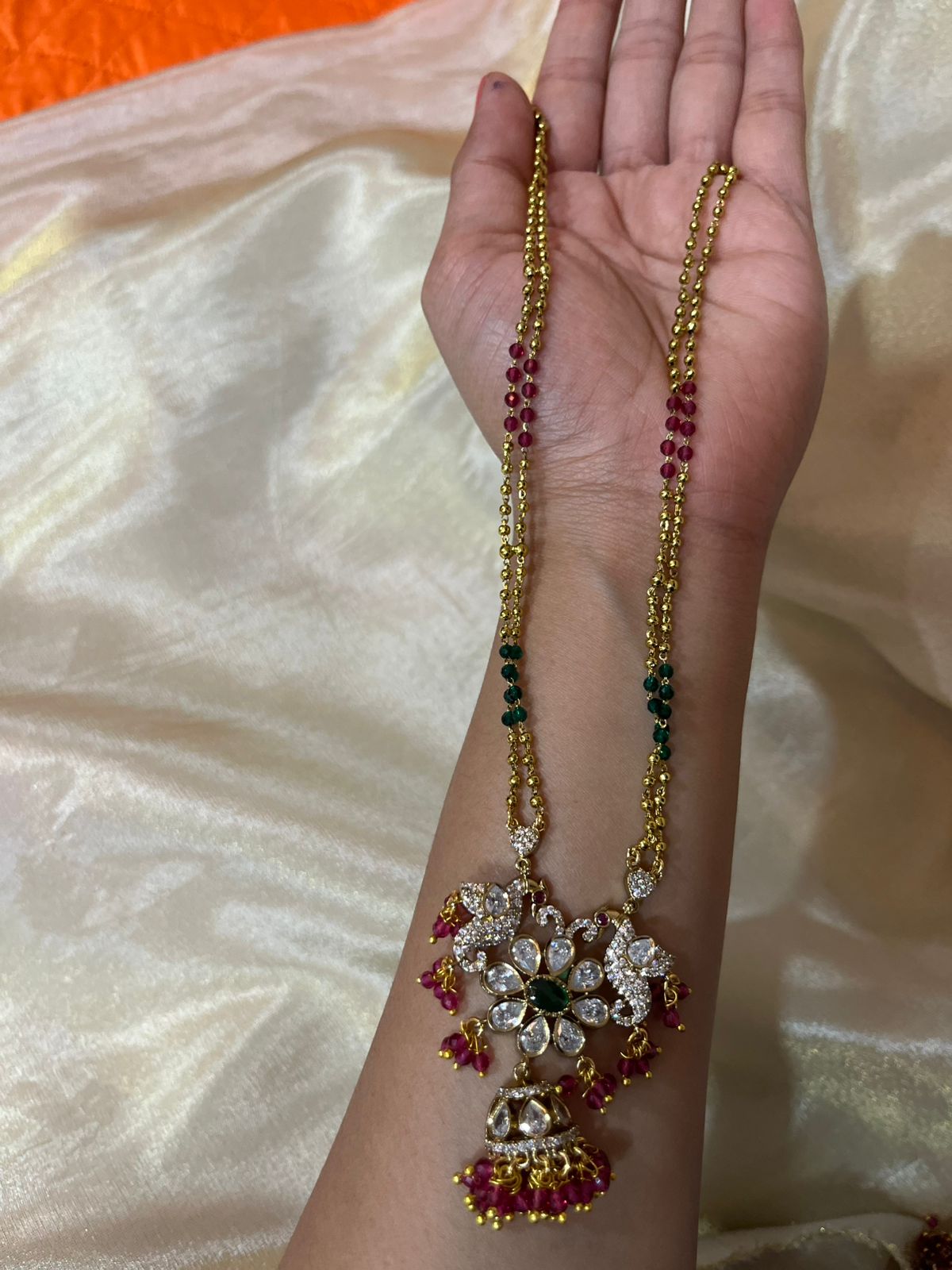 Neckset with small jhumkas