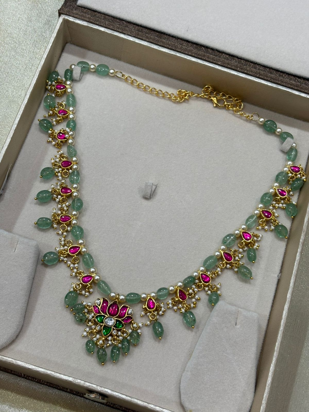 Beautiful Jadau kundan beads and pearl chain