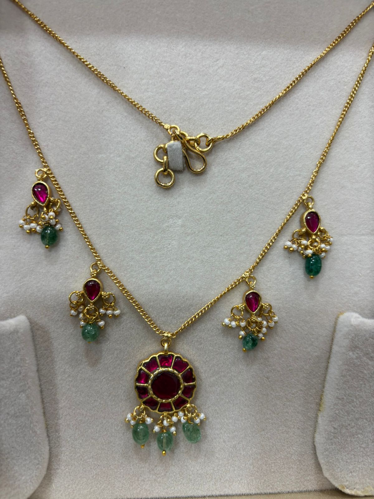 Jadau kundan drop chain