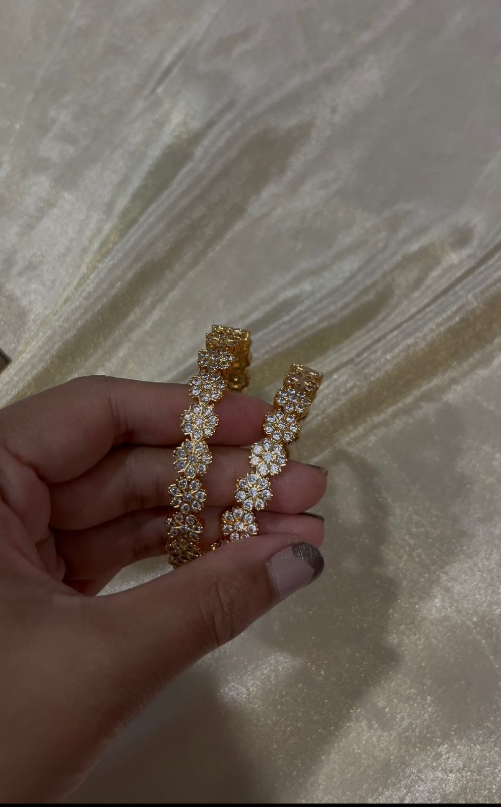 Gold replica Set of 2 Cz Bangles