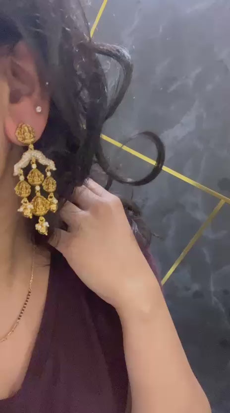 Gold Replica Nakshi Earrings