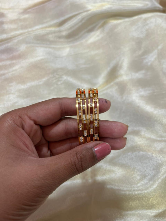 Set of 2 diamond replica bangles