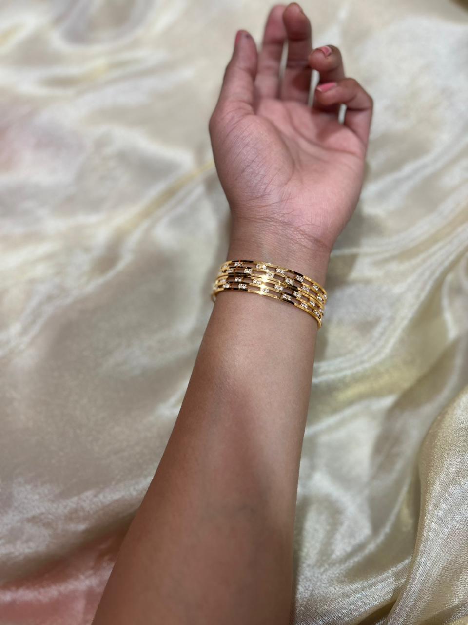 Set of 2 diamond replica bangles