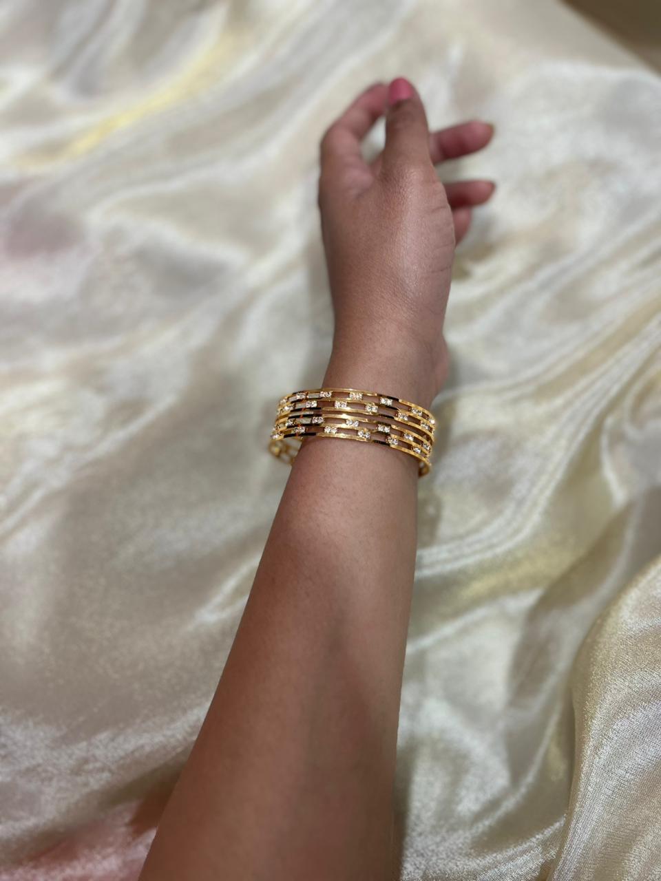 Set of 2 diamond replica bangles