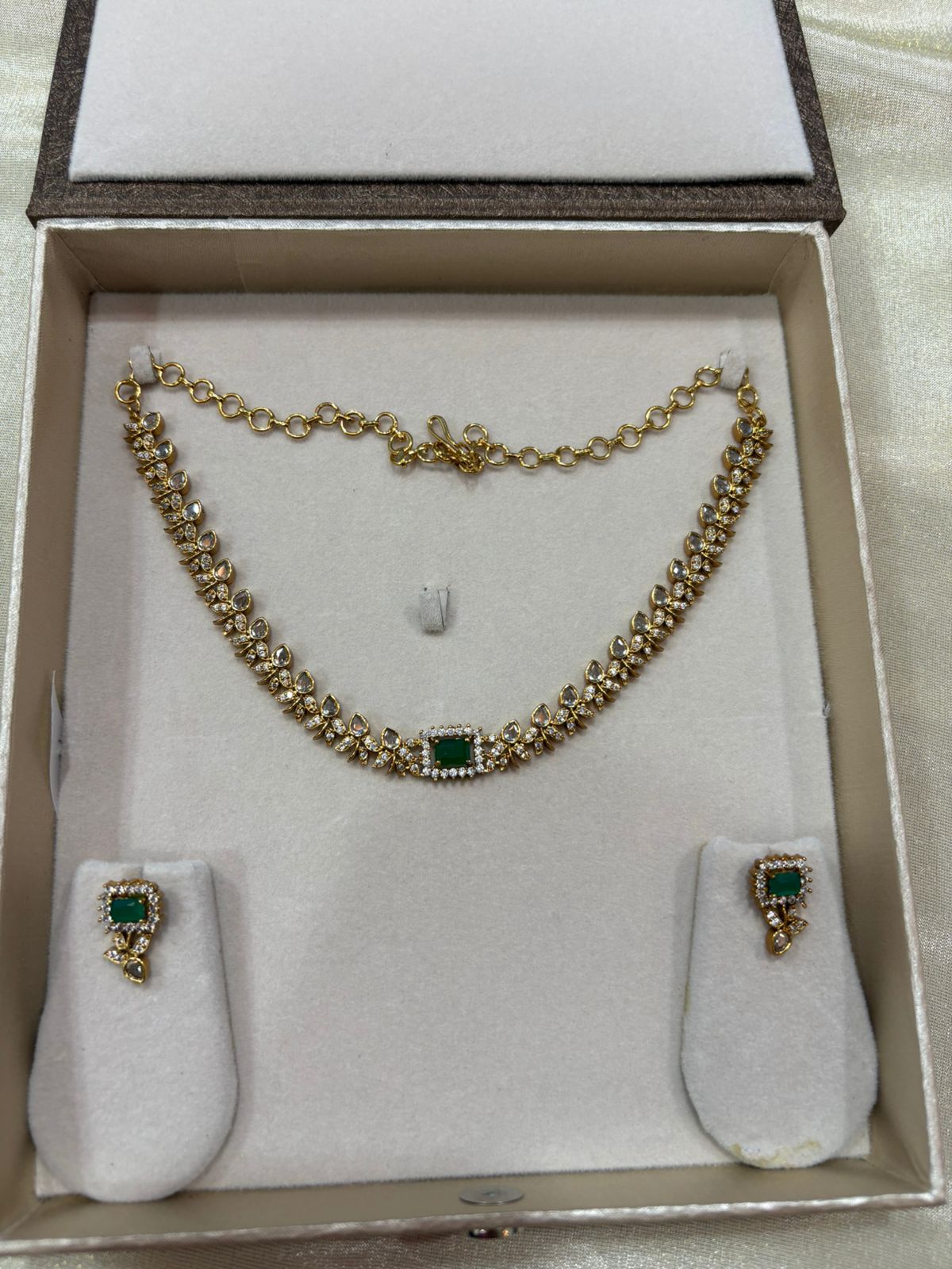 Simple CZ neckset with studs