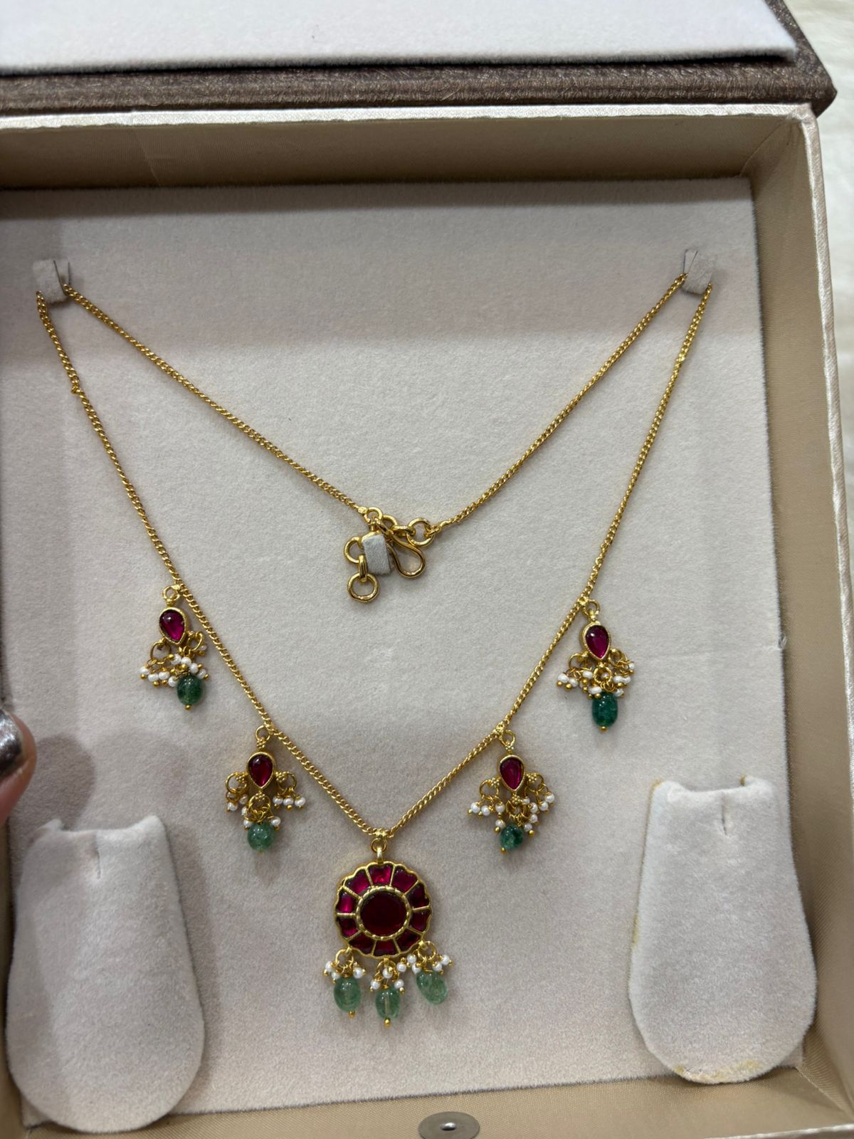 Jadau kundan drop chain