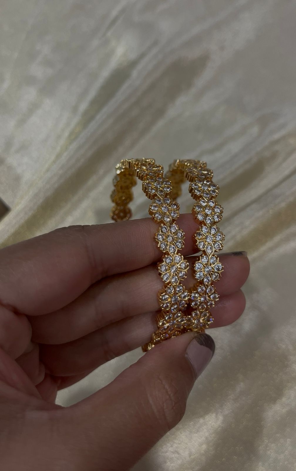 Gold replica Set of 2 Cz Bangles