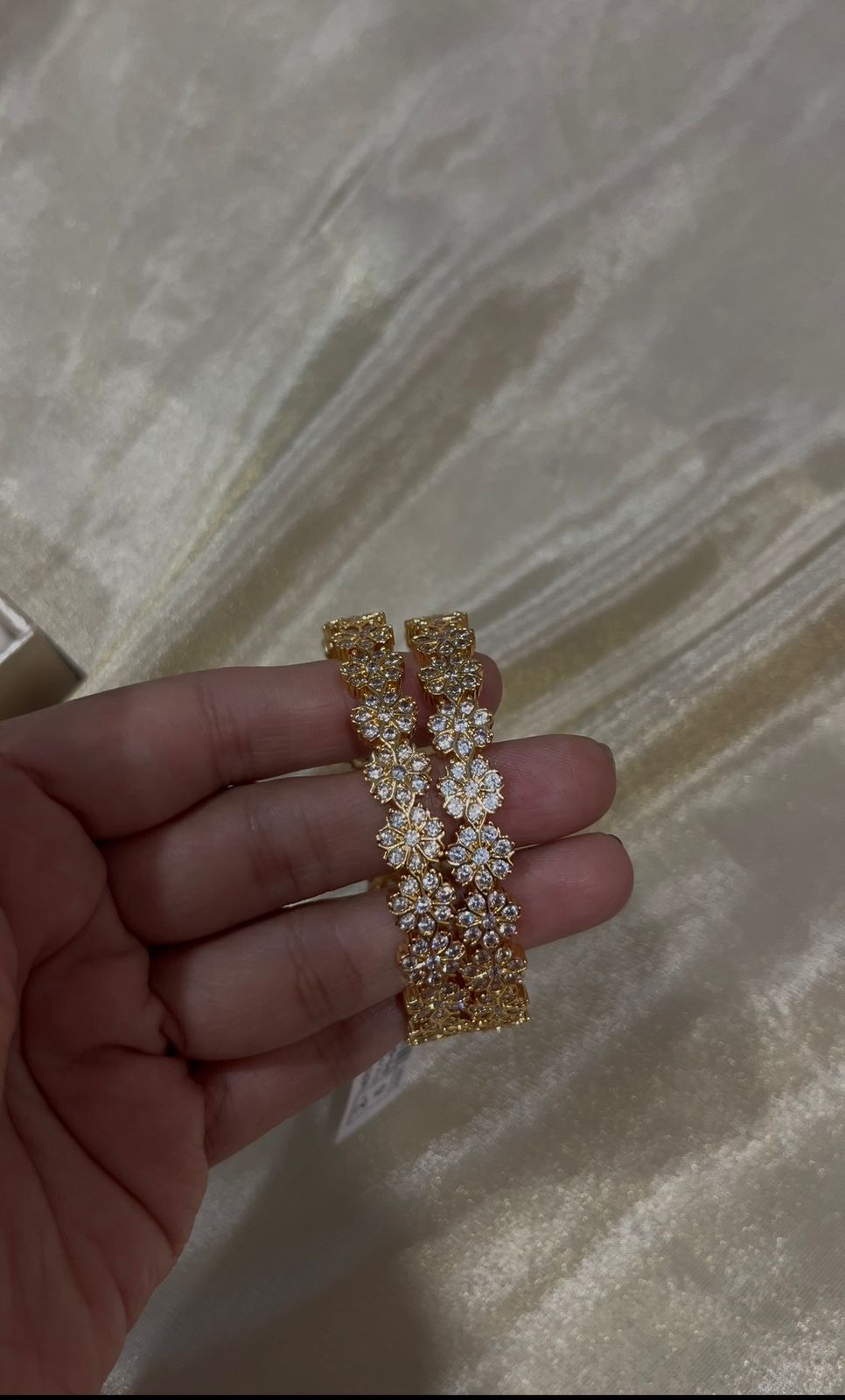 Gold replica Set of 2 Cz Bangles