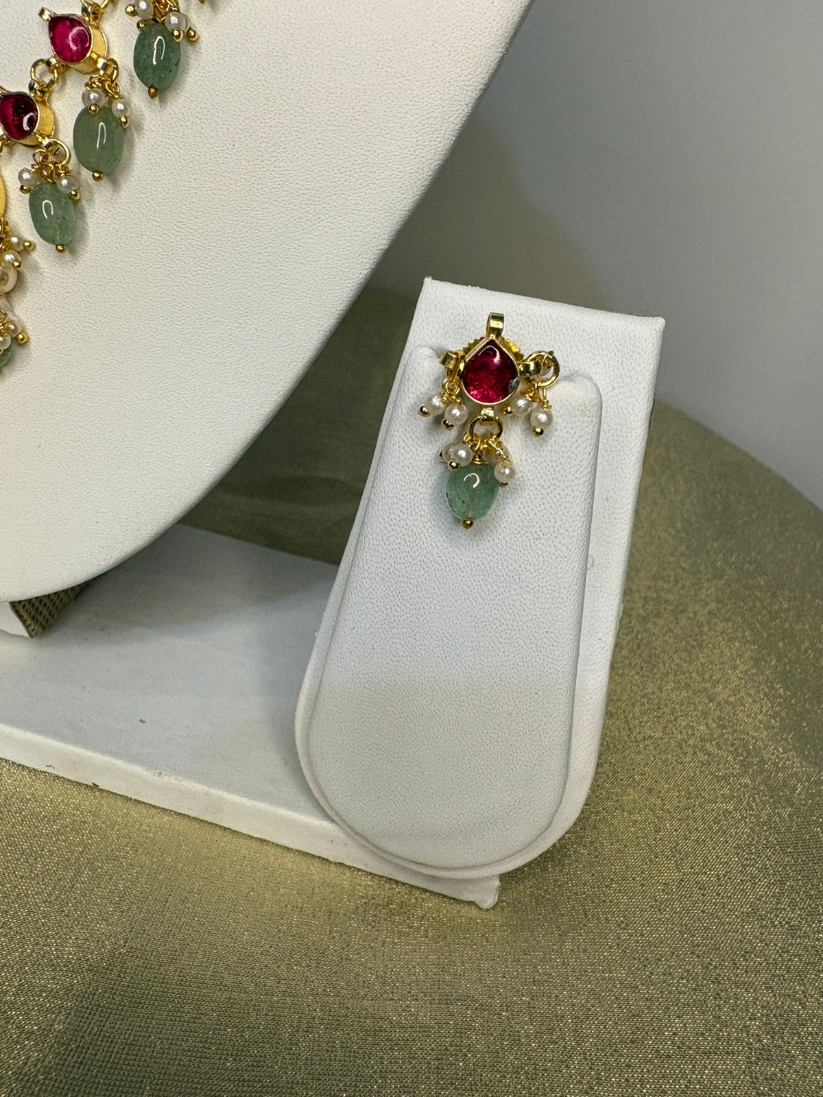 Jadau Kundan with Pearls and drop beads set